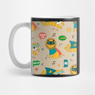 Tiger and lion superhero Mug